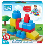 Mega Bloks First Builders Maxi Bloks 40 Pieces Let's Build It FFG23 Construction