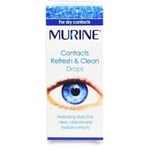 5 x Murine Contacts Refresh & Clean Eye Drops Clean + Hydrate exp 2026 read desc