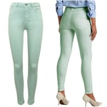 M&s Mid Rise Super Skinny Tencel Blend Jeans Size 12 Regular Light Jade
