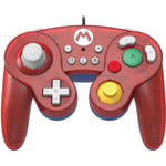 Hori Battle Pad Manette Filaire Type GameCube Super Smash Bros Pour Nintendo Switch - Design Mario - Licence Officielle Nintendo