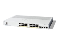 Cisco Catalyst 1300-24P-4G - Switch - L3 - Styrt - 24 x 10/100/1000 (PoE+) + 4 x 10 Gigabit SFP+ - rackmonterbar - PoE+ (195 W)