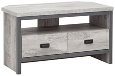 GFW Boston 2 Drawer Corner TV Unit - Grey