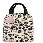Bärbar Bento Väska Leopardmönster Kontorsskola Isolerad Lunchpåse Återanvändbar Lunchväska för Vuxna och Barn - Lunchbehållare Handväska-on