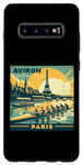 Coque pour Galaxy S10+ Paris Rowing Retro Seine River Scène The Games