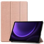 Samsung Galaxy Tab S9 Ultra Tri-Fold Skinn Deksel m. Stativfunksjon - Rose Gold