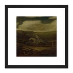 Pinkham Ryder Race Track Death Pale Horse 8X8 Inch Square Wooden Framed Wall Art Print Picture with Mount