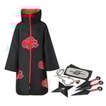 Akatsuki Uchiha Itachi Anime Cosplay Unisex Kostym Ninja Naruto Kappa Cosplay (XXS)