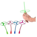 EQLEF Twisty Pull String Flying Saucers Spinning Flying Disc Helicopters Toy