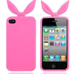 Apple Funny Bunny (het Rosa) Iphone 4/4s Silikonskal