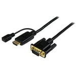 StarTech.com Câble adaptateur HDMI vers VGA de 91 cm - Convertisseur actif HDMI vers HD15 - M/M - 1920x1200 / 1080p - Noir (HD2VGAMM3)