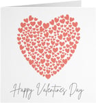 Red Hearts Valentines Card - premium Valentine's Day Cards for wife, husband, g