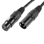 CASCHA Premium Microphone Cable XLR Jack to XLR Plug (3m, Noir) - Câble Microphone de haute qualité