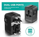 Universal Travel Plug Adapter with 2 USB Ports for Worldwide Travel