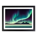 Colours Of The Aurora Borealis H1022 Framed Print for Living Room Bedroom Home Office Décor, Wall Art Picture Ready to Hang, Black A2 Frame (64 x 46 cm)
