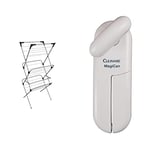 Vileda 159127 Sprint 3-Tier Indoor Airer, 15 m, Silver & Culinare C10015 MagiCan Tin Opener | White | Plastic/Stainless Steel | Manual Can Opener | Comfortable Handle For Safety and Ease