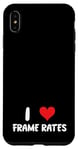 Coque pour iPhone XS Max I Love Frame Rates - Heart Movies Film TV Game Gamer Gamer