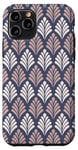 Coque pour iPhone 11 Pro Purple Muted Lilac Leaf Foliage Feathers Art Deco Pattern