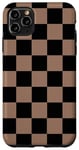 iPhone 11 Pro Max Black and Brown Classic Checkered Big Checkerboard Case