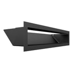 KRATKI Grille de ventilation de cheminée LUFT 9x40 noir Slim