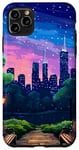 iPhone 11 Pro Max New York Evening Stars Retro 80s Pixel Art Case