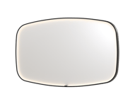 Sanibell Ink SP31 spejl med lys, dæmpbar, dugfri, børstet sort, 140x80 cm