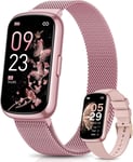 Montre Connectée Femme,1.47"" Bracelet Connectée Avec 24h Fréquence Cardiaque,Spo2,Sommei,24 Sports,Fonction Féminine Ip68 Smartwatch Podometre Calorie Trackers D'activité Android Ios Rose(Q148)