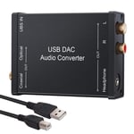 1X(USB to SPDIF Coaxial RCA and 3.5mm Headphone Converter USB DAC Optical A