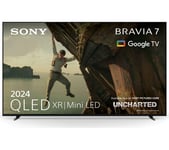 65" SONY BRAVIA 7  Smart 4K Ultra HD HDR QLED Mini LED TV with Google TV & Assistant, Silver/Grey