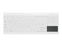 Cherry Medical Ak-C7412f - Tangentbord - Kompakt - Compact - Med Pekplatta - Trådlös - 2.4 Ghz, Usb-C - Qwerty - Hela Norden - Tangentbrytare: Tactile - Vit