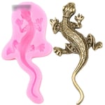 LLLKKK 3D Lizard Silicone Mold Gecko Cupcake Topper Fondant Molds DIY Cake Decorating Tools Jelly Candy Clay Chocolate Gumpaste Moulds (Color : A)