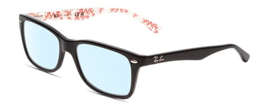 Ray-Ban RX5228 Unisex Blue Light Glasses in Black Crystal Red & White Logo 53 mm