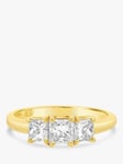 Milton & Humble Jewellery Second Hand 18ct Yellow Gold 3 Stone Princess Cut Diamond Ring