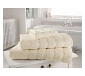 FAIRWAYUK Quick Dry Towel Set, 100% Egyptian Cotton, 500 GSM, 90 x 140 cm, Super Soft Absorbent, 3 Piece Bath Sheets, Cream