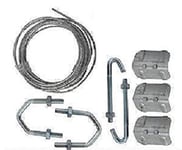electrosmart Lashing Kit for TV Aerial Pole Mast with 3x Corner Plates 5m Wire 2x J Bolts and 2x V Bolts