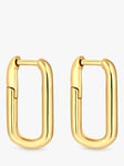 Simply Silver Gold Plated Mini Square Hoop Earrings, Gold