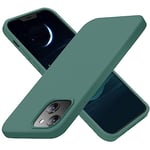 BOUFE Coque iPhone 13 Silicone Ultra Mince Anti-Choc Coque avec [Doublure en Microfibre Souple Anti-Rayures] 6.1 Pouces Vert Nuit