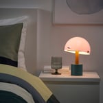 IKEA IKEA NÖDMAST LED portabel lampa, batteridriven, ljusrosa/mörk grågrön, 26 cm, cm 26 cm
