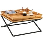 SOFFBORD i trä, metall, trämaterial 80/80/38 cm 