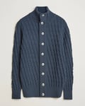 S.N.S. Herning Stark Cable Cardigan Faded Mineral Blue