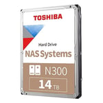 Toshiba 14TB N300 Internal Hard Drive – NAS 3.5 Inch SATA HDD Supports Up to 8 Drive Bays Designed for 24/7 NAS Systems, New Generation (HDWG480UZSVA)