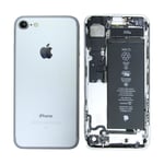 iPhone 7 Baksida med Komplett Ram med Batteri (Begagnad) - Silver Vit