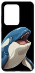 Coque pour Galaxy S20 Ultra Mignon anime bleu orque souriant animal de l'océan gardien de zoo art