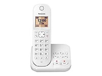 Panasonic KX-TGC420FRW Téléphone Sans Fil Répondeur Numérique, Base et Combiné Simples, Mains Libres, Identification de l'Appelant, Blocage des Appels Indésirables, Eco Plus, LCD, Blanc