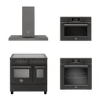 Kökspaket - Professional Carbonio 90 cm (spis + fläkt + kombiugn + inbyggbar ugn) Induktion