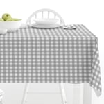 Comart, Nappe Square, Housse de Table pour Cuisine et extérieur, Anti-Taches, 100% Polyester, Design à Carreaux, Lavable en Machine, élégante et résistante, carrée 132 x 132 cm, Couleur Grise