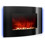 Fireplace Electric Space Heater Indoor LED Fire Effect Home Remote 2000 W Black