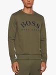 4046303408996 BOSS Salbo Logo Sweatshirt, Dark Green 94% cotton, 6% polyamide XL male