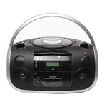 Boombox CD Player with Remote Control, Cassette Tape Recorder, with AM/FM Radio, 3.5Mm AUX Input, Headphone Jack, LED Display
