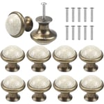 10 st vintage lådknoppar, keramiska skåpdörrknoppar, dörrhandtag, låddragare, byråknoppar
