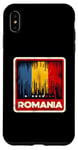 Coque pour iPhone XS Max Bannière roumaine vintage fan drapeau roumain art rétro